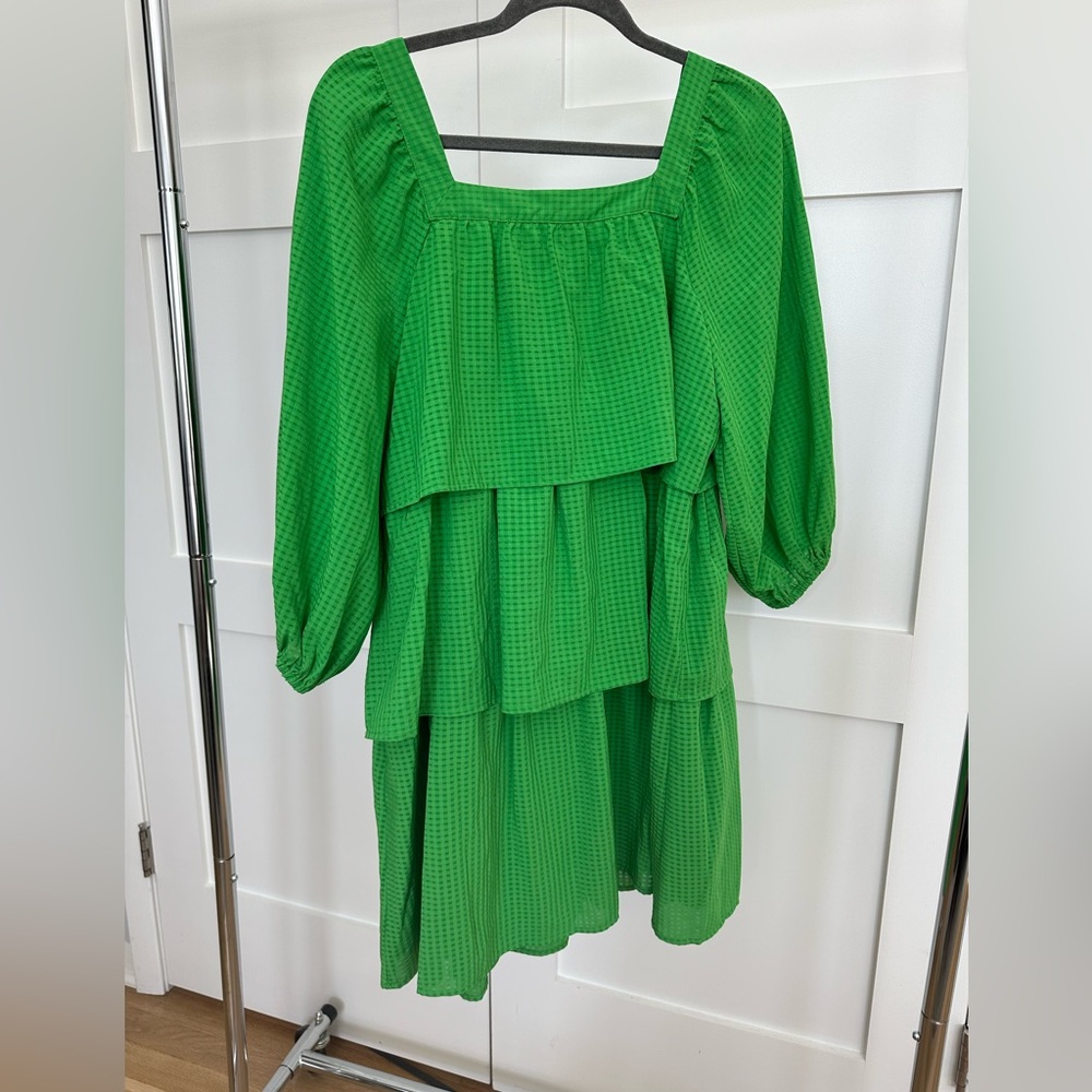 Who What Wear XS Green Tiered Mini Dress NWT - Picture 7 of 7